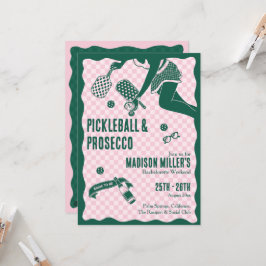 Modern Pickleball & Prosecco Bachelorette Weekend Einladung