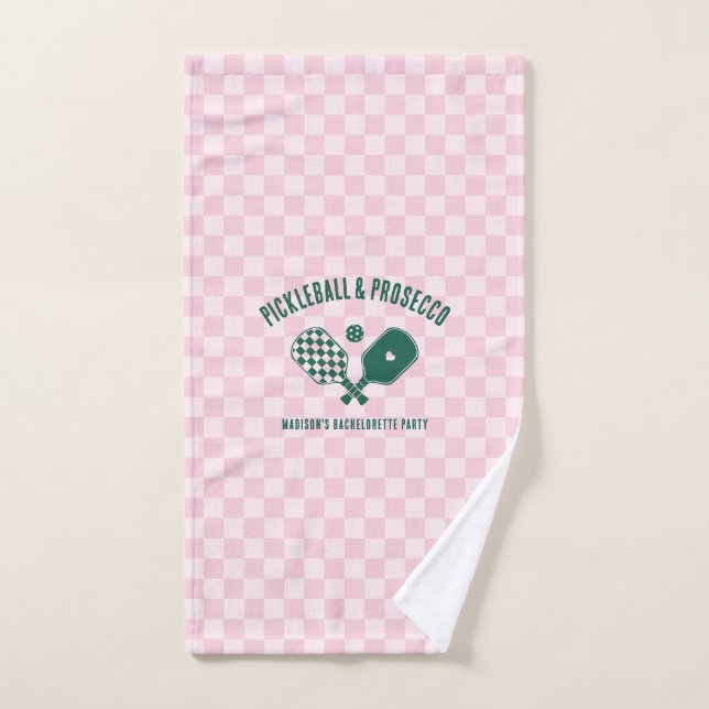 Modern Pickleball & Prosecco Bachelorette Weekend Handtuch (Handtuch)