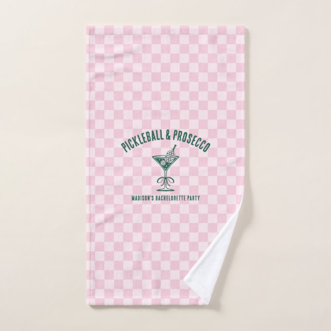 Modern Pickleball & Prosecco Bachelorette Weekend Handtuch (Handtuch)