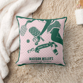 Modern Pickleball & Prosecco Bachelorette Weekend Kissen