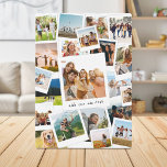 Modern Picture Scrapbook FotoCollage Fotoplatte<br><div class="desc">Erstellen Sie Ihre eigene moderne Collage-Plakette mit 21 Fotos in einem trendigen,  sich überschneidenden Scrapbook-Foto-Design. Fügen Sie für jeden Anlass Ihren eigenen personalisierten Text hinzu.</div>