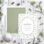 Modern Pine Needle Greenery Arch Frohe Weihnachten<br><div class="desc">Wie kann man den Feiertag besser vermitteln als mit unserer modernen Pine Needle Greenery Pille Form Frohe Weihnachtskarte? Diese wunderschöne Karte zeichnet sich durch ein modernes Wintergrün-Muster aus, das hinter der pilzförmigen Einlage steht und Ihre Urlaubssgrüße enthält. Das Wort "Merry" ist elegant in einem Skript-Schriftart geschrieben, was es zu einer...</div>