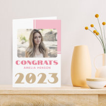 Modern Pink 2023 Glückwunschs Graduate Foto