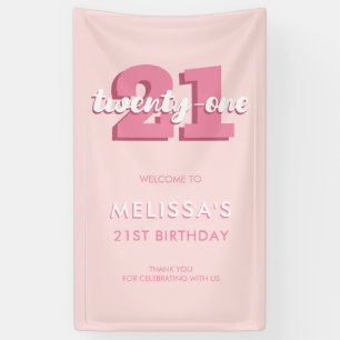 Modern Pink 21. Geburtstag Banner