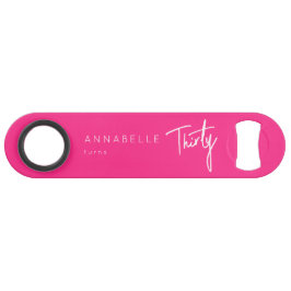 Modern Pink 30. Dreißigste Geburtstagsparty Speed Flaschenöffner