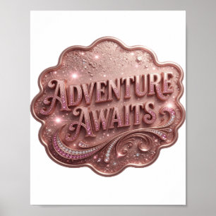 Modern Pink ABENTEUER WARTET v2 Poster