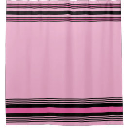 Modern Pink and Black Stripes Shower Curtain  Duschvorhang