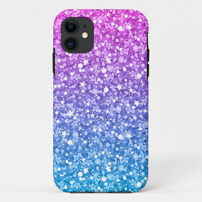 Modern Pink And Blue Glitter Case-Mate iPhone Hülle (Rückseite)