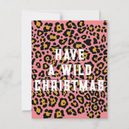 Modern Pink Animal Print Wild Weihnachten