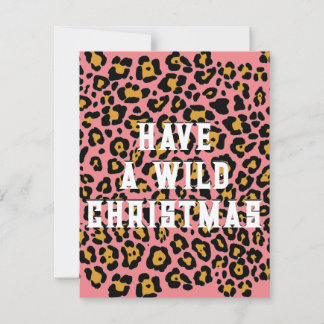 Modern Pink Animal Print Wild Weihnachten