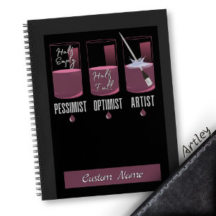 Modern Pink Artist Pessimist Optimist Sketchbook Notizbuch