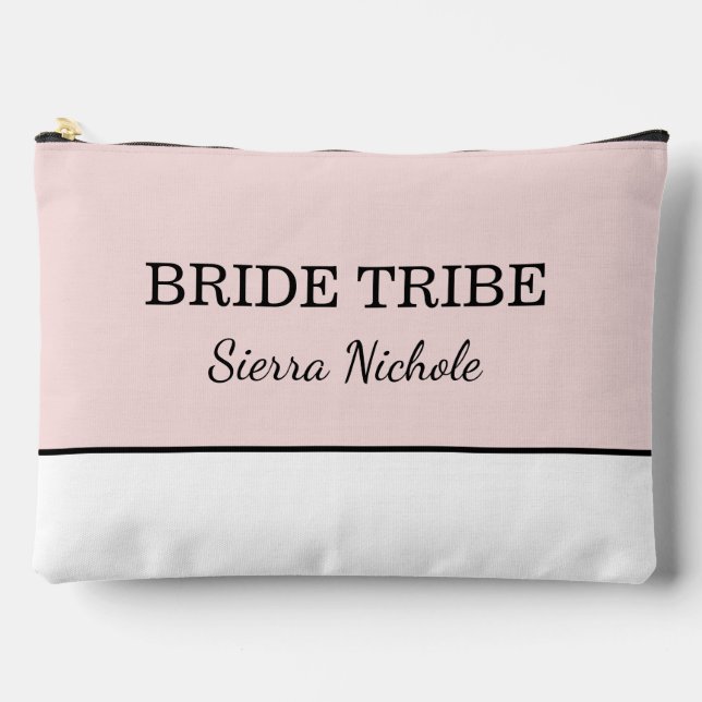Modern Pink Blush Bride Tribe Zubehörtasche (Vorderseite)