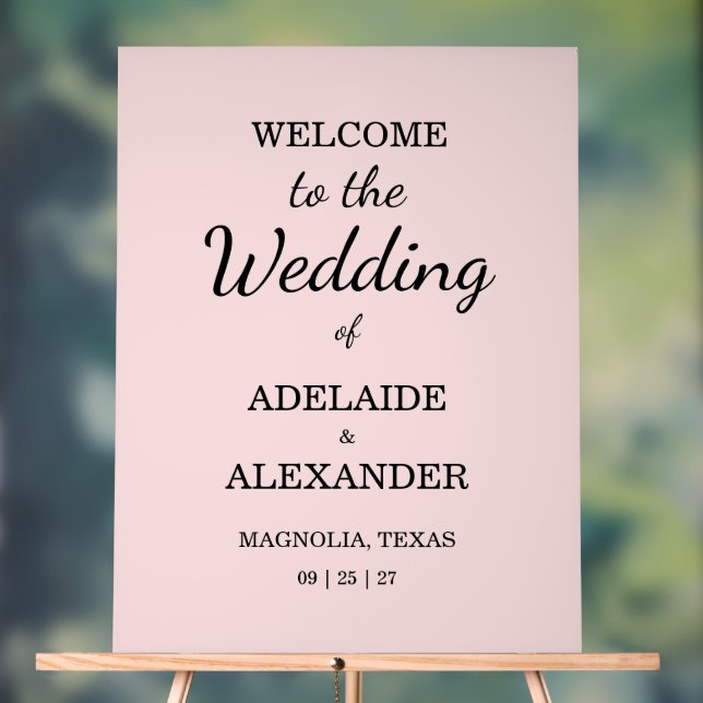 Modern Pink Blush Wedding Acrylschild (Neutral)