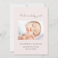 Modern Pink Bow Baby Naming
