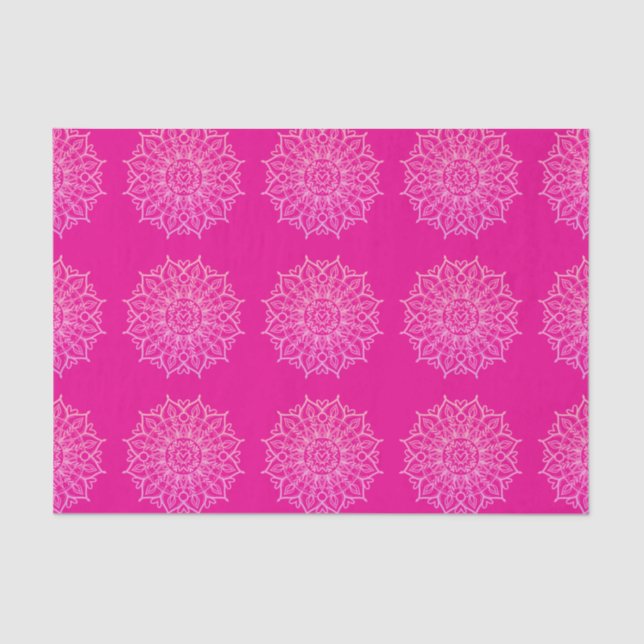 Modern Pink Bright Mandala Art Decoupage Geschenk  Seidenpapier (Vorderseite)