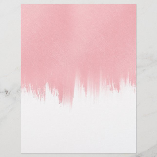 Modern Pink Brush strokes white Design Briefbogen (Vorderseite)