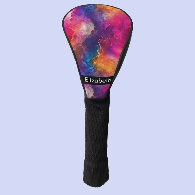 Modern Pink Color Fusion Personalized Golf Headcover (Von Creator hochgeladen)