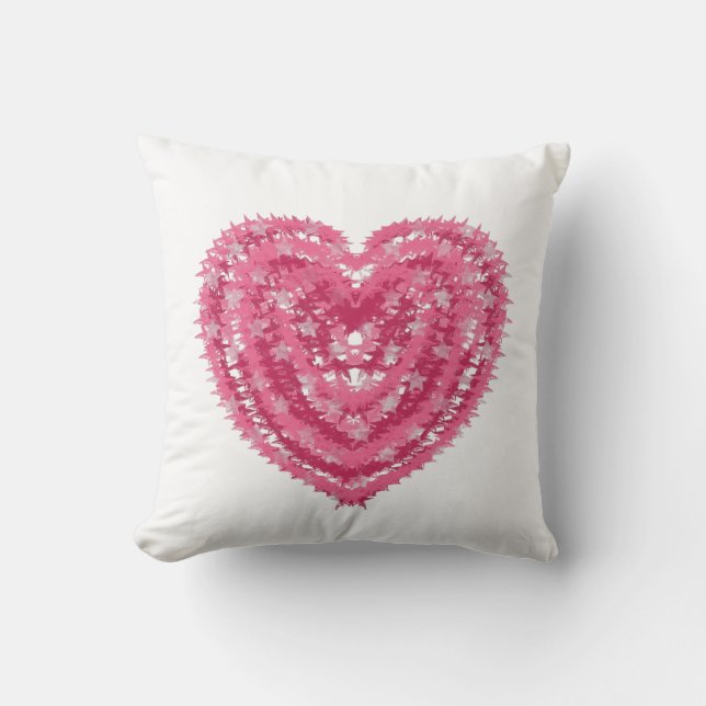 Modern Pink Confetti Heart | Valentine's Day Art Kissen (Vorderseite)