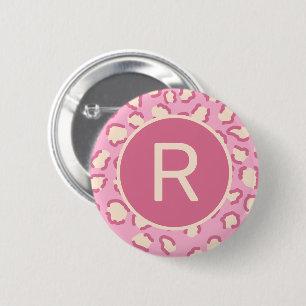 Modern Pink Cowgirl Monogram Personalisiert Button