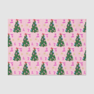 Modern Pink Cowgirl Western Boots Christmas Tree Seidenpapier