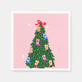 Modern Pink Cowgirl Western Boots Weihnachten Serviette