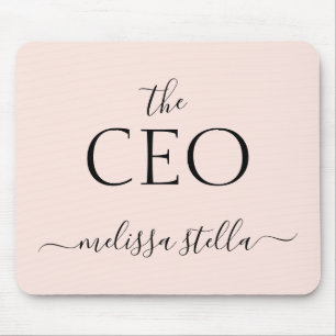Modern Pink Der CEO Name Bestes Mädchen-Geschenk Mousepad