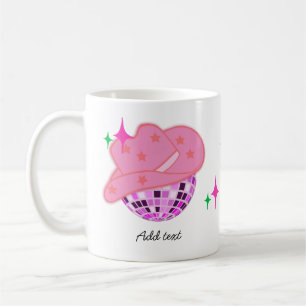 Modern Pink Disco Cowgirl Cowboy Kaffeetasse