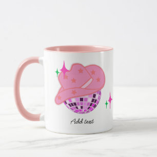 Modern Pink Disco Cowgirl Cowboy Tasse