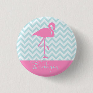 Modern Pink Flamingo, vielen Dank Button
