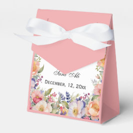 Modern Pink Floral Nikah Muslime Einladung Geschenkschachtel