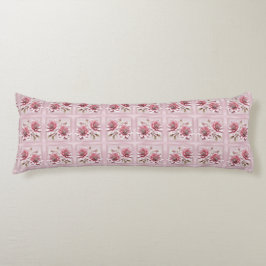 Modern Pink Flowers Body Pillow Seitenschläferkissen