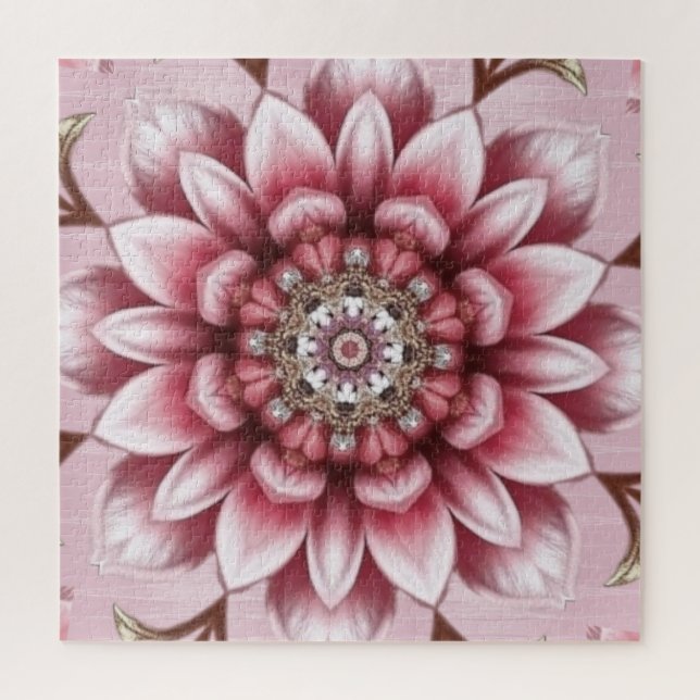 Modern Pink Flowers Jigsaw Puzzle (Vertikal)