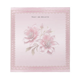 Modern Pink Flowers Notepad Notizblock