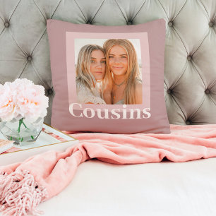 Modern Pink Foto Geschenk der Cousins Kissen
