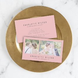 Modern Pink Fotograf Zwei Fotos Visitenkarte