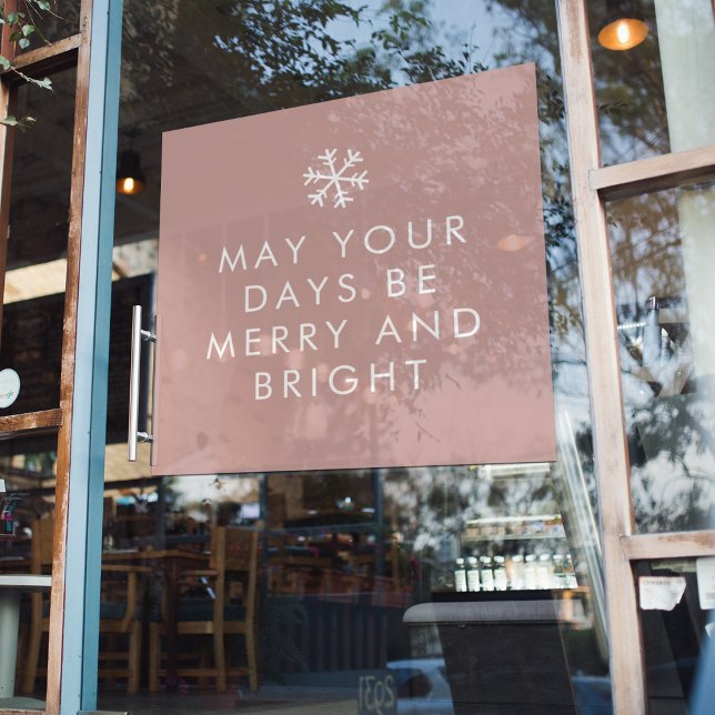 Modern Pink frohe Weihnachten | Feiertagsfenster Fensteraufkleber (Von Creator hochgeladen)