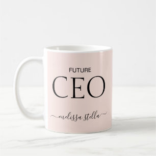 Modern Pink Future CEO Name   Mädchenhaftes Gesche Kaffeetasse