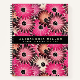 Modern Pink Gerbera Daisy Floral | PERSONALISIERT Notizbuch