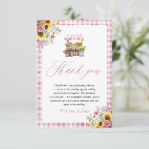 Modern Pink Gingham Fresh Off Market Vielen Dank Dankeskarte