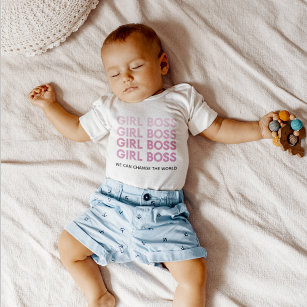 Modern Pink Girl Boss Bestes Girl-Geschenk Baby Strampler