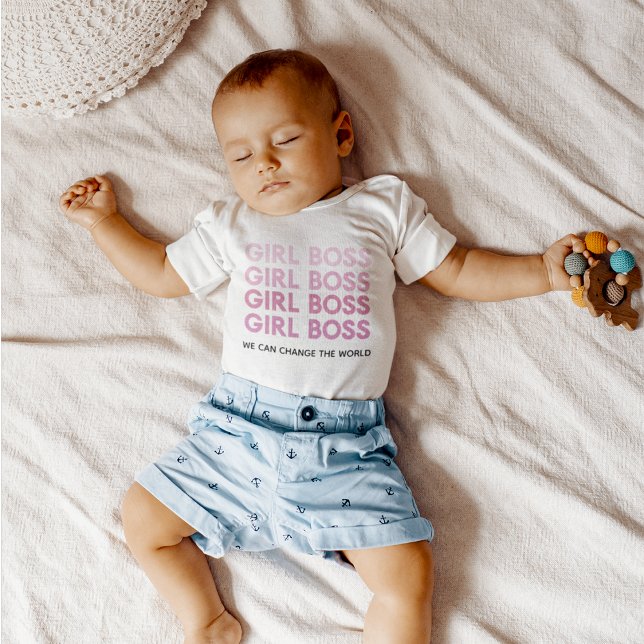Modern Pink Girl Boss Bestes Girl-Geschenk Baby Strampler (Von Creator hochgeladen)