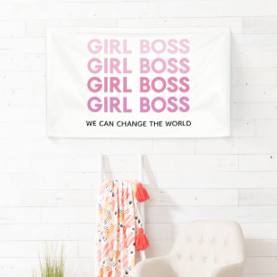 Modern Pink Girl Boss Bestes Girl-Geschenk Banner