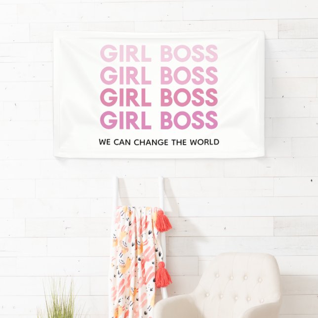 Modern Pink Girl Boss Bestes Girl-Geschenk Banner (Insitu)