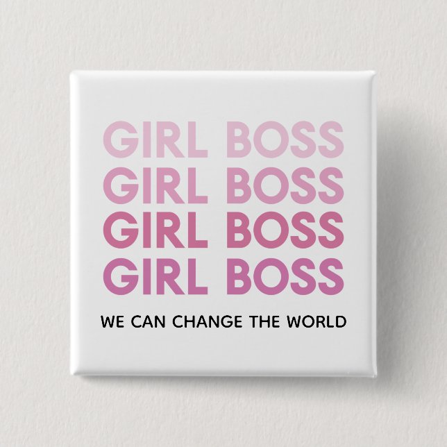 Modern Pink Girl Boss Bestes Girl-Geschenk Button (Vorderseite)