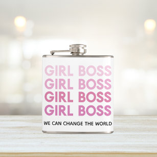 Modern Pink Girl Boss Bestes Girl-Geschenk Flachmann