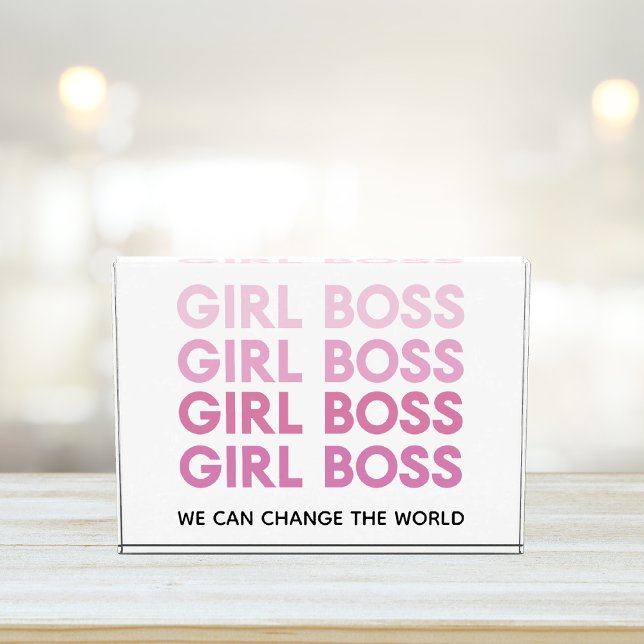 Modern Pink Girl Boss Bestes Girl-Geschenk Fotoblock (Von Creator hochgeladen)