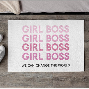 Modern Pink Girl Boss Bestes Girl-Geschenk Fußmatte
