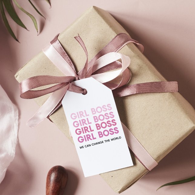 Modern Pink Girl Boss Bestes Girl-Geschenk Geschenkanhänger (Von Creator hochgeladen)