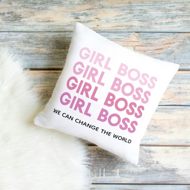 Modern Pink Girl Boss Bestes Girl-Geschenk Kissen (Von Creator hochgeladen)