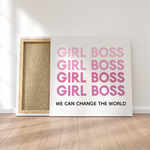 Modern Pink Girl Boss Bestes Girl-Geschenk Leinwanddruck